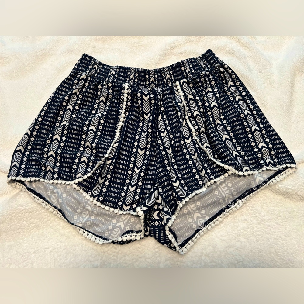 Navy and white dress shorts